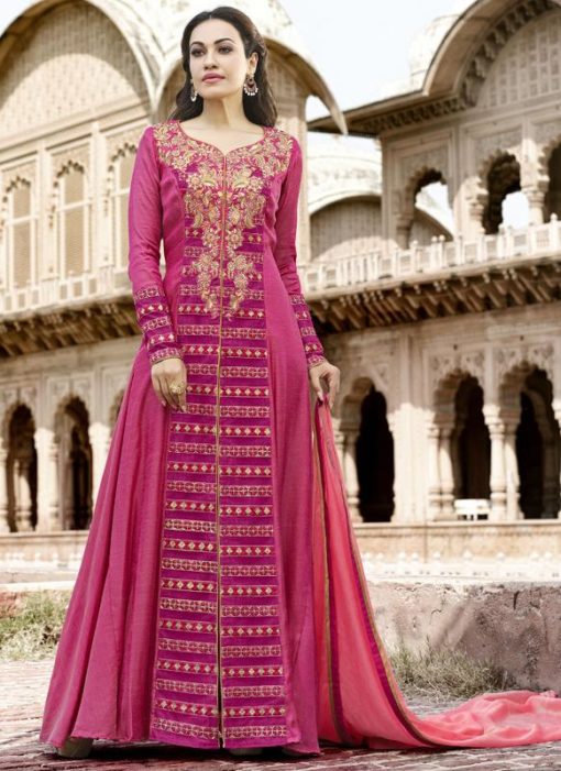 Lovely Pink Chiffon Designer Salwar Kameez