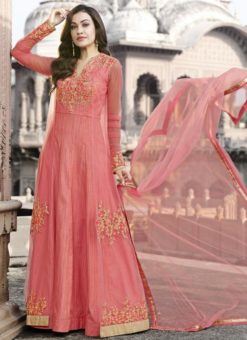 Charming Pink Net Designer Salwar Kameez