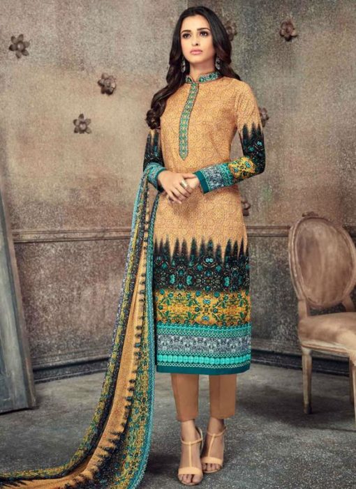 Multicolor Cotton Churidar Salwar Suit