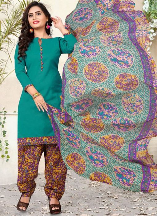 Turquoise Printed Salwar Kameez