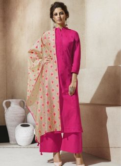 Attractive Pink Party Wear Plazzo Suit