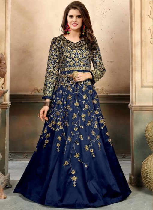 Beautiful Navy Blue Party Wear Designer Salwar Suit