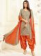 Charming Blue Cotton Printed Punjabi Dress