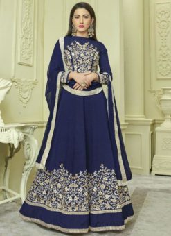 Blissful Blue Georgette Embroiderd Work Party Wear Salwar Kameez