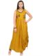 Lovely Beige And Blue Rayon Cotton Party Wear Designer Long Kurti