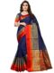Alluring Navy Blue Chanderi Silk Traditional Wear Saree