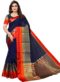 Attract Navy Blue Chanderi Silk Traditional Wear Saree