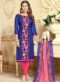 Dazzling Blue Chandri Silk Party Wear Churidar Salwar Suit