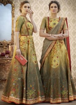 Multi Color Banarasi Silk Designer Lehenga Choli