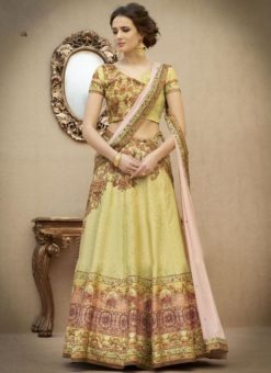 Superb Green Designer Banarasi Silk Lehenga Choli