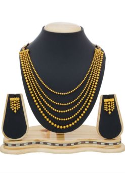 Elegant Golden Color With Multiple Layer Necklace Set