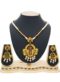 Beautiful Metal With Stone Work Golden Color Necklace Set