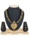 Golden Color Beautified With Black And Pink Colored Motis Necklace Set