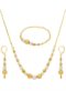 Golden Color Beautified With Black And Pink Colored Motis Necklace Set