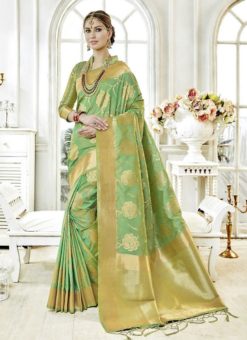 Sumptuous Green Art Silk Saree