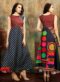 Attractive Blue Rayon Cotton Party Wear Long Kurti