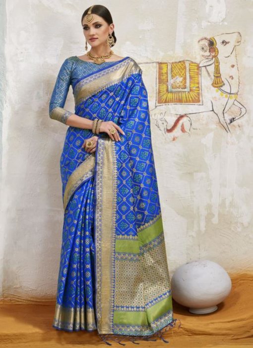 Appealing Blue Traditional Wear Silk Saree