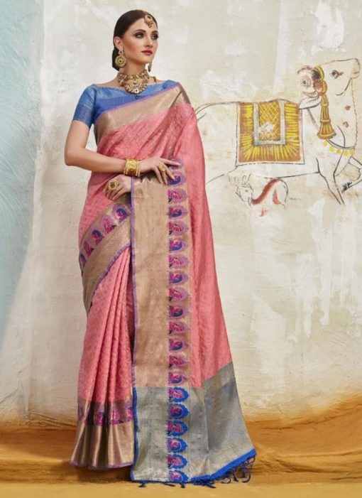 Fabulous Pink Traditional Wear Silk Saree