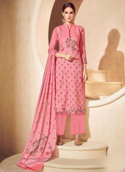 excellent Pink Cotton Digital Printed Desinger Palazzo Suit