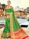 Magnificent Orange Banarasi Silk Wedding Wear Saree