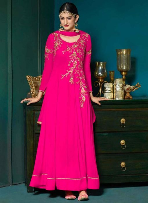 Charming Pink Georgette Designer Party Wear Anarkali Salwar Suit