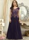 Amazing Purple Designer Satin Party Wear Gown