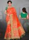 Beautiful Orange Banarasi Silk Saree