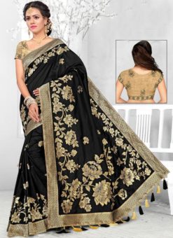 Ravishing Black Banarasi Silk Saree