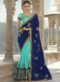 Elegant Red And Green Georgette Silk Wedding Wear Designer Saree