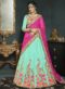 dazzling Peach Banarasi Silk Wedding Wear Lehenga Choli