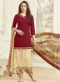 Fabulous Brown Crepe Printed Casual Wear Patiyala Salwar Kameez