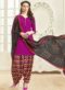 Stunning Brown Crepe Printed Casual Wear Patiyala Salwar Kameez