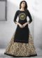 Fetching Green Cotton Party Wear Designer Kurti With Skirt