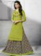 Lovely Peach Cotton Designer Party Wear Kurti With Skirt