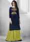 Alluring Red Cotton Party Wear Designer Kurti With Skirt
