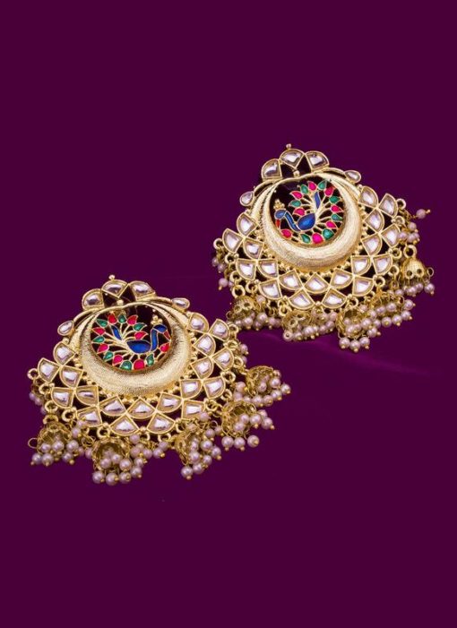 Amazing Golden And Multi Color Traditional Earrings