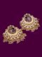 Excellent Golden And Red Color Jhumki Style Earrings