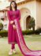 Elegant Pink Crepe Embroidered Work Party Wear Churidar Suit