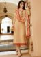 Beautiful Brown Crepe Embroidered Work Party Wear Churidar Suit