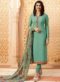 Beautiful Brown Crepe Embroidered Work Party Wear Churidar Suit