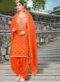 Gorgeous Orange Shaded Georgette Designer Patiyala Salwar Kameez