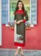Amazing Red And Black Rayon Cotton Party Wear Kurti