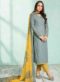 Prodigious Peach Net Designer Embroidered Work Anarkali Salwar Suit