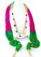 Graceful Green Chiffon Designer Scarf With Party Wear Necklace