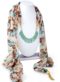 Spectacular Blue Chiffon Designer Scarf With Party Wear Necklace