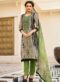 Luxurious Grey Cotton Designer Printed Party Wear Salwar Kameez