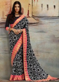 Attractive Nylon Silk Printed Saree