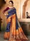 Awesome Orange And Magenta Silk Zari Print Party Wear Saree