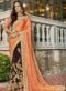 Exclusive Beige And Pink Georgette Embroidered Work Party Wear Saree