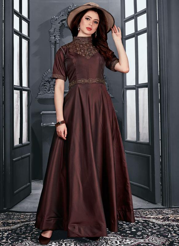 Buy Kipek Brown Printed Maxi Dress for Women Online @ Tata CLiQ